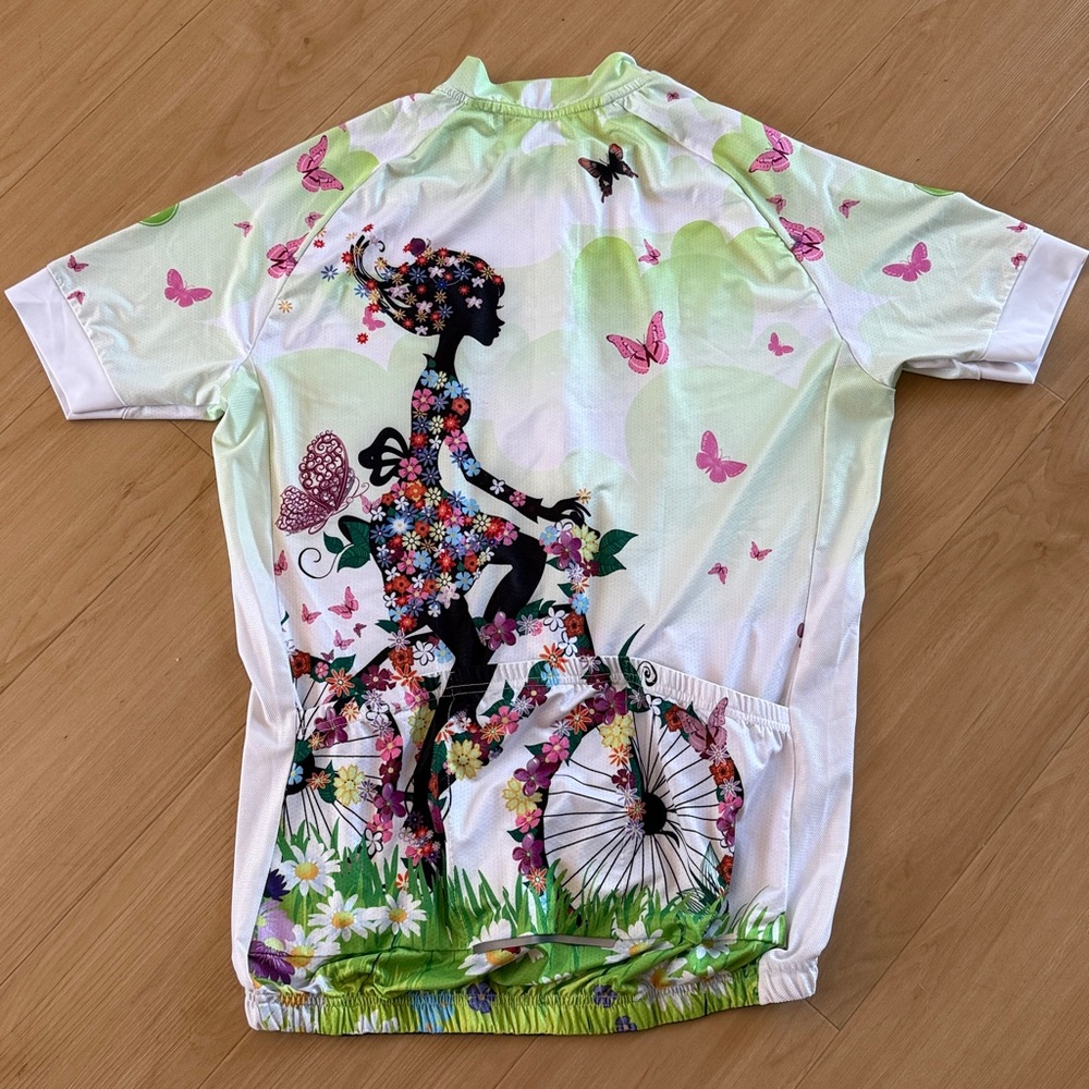WOMENS CYCLING BIKING BREATHABLE QUICK DRY JERSEY SILICONE BAND ON HEM SIZE XL - Picture 9 of 12